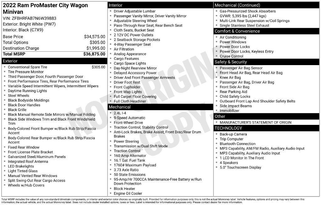 Used 2022 RAM ProMaster City Wagon FWD image 39