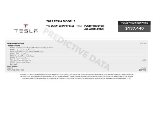 Used 2022 Tesla Model S Plaid AWD/4WD image 2