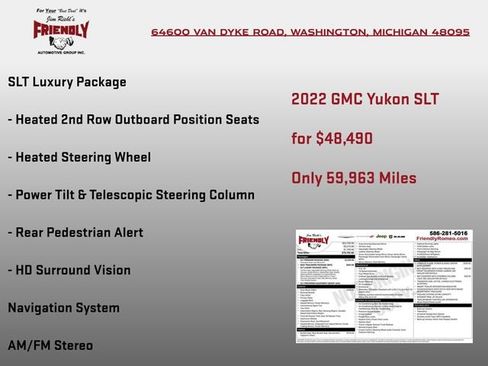 Used 2022 GMC Yukon SLT w/ SLT Premium Package image 6