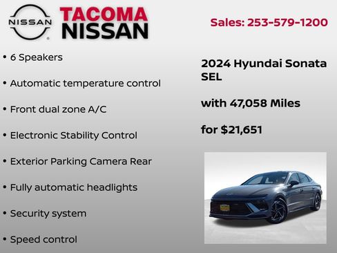 Used 2024 Hyundai Sonata SEL w/ Convenience Package FWD image 6