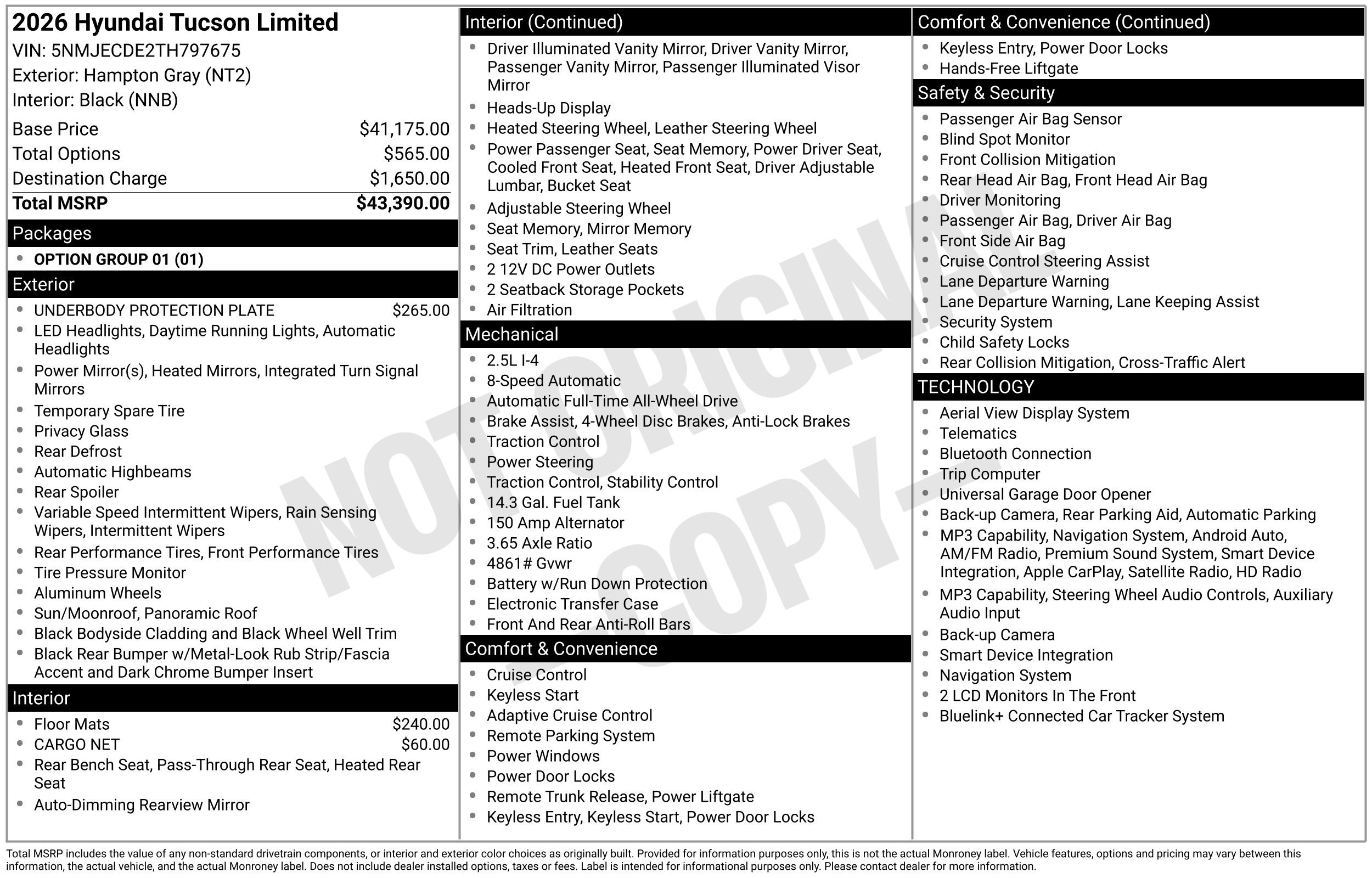 New 2026 Hyundai Tucson Limited AWD/4WD image 3