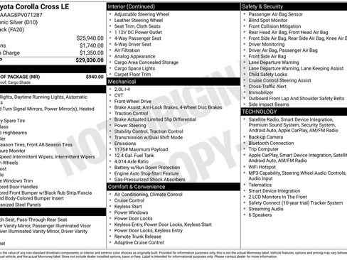 Used 2023 Toyota Corolla Cross LE w/ Moonroof Package FWD image 22