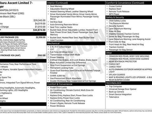 Used 2020 Subaru Ascent Limited w/ Technology Package image 7