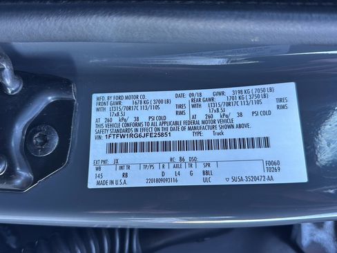 Used 2018 Ford F150 Raptor w/ Equipment Group 802A Luxury image 40