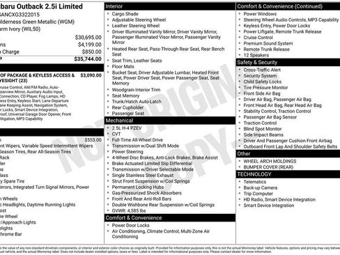 Used 2016 Subaru Outback 2.5i Limited image 6