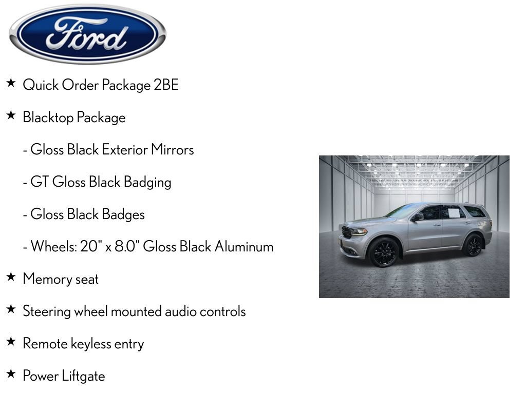 Used 2018 Dodge Durango GT w/ Blacktop Package RWD image 4