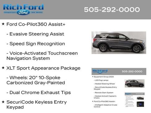 Certified 2024 Ford Explorer XLT w/ Equipment Group 202A RWD image 68