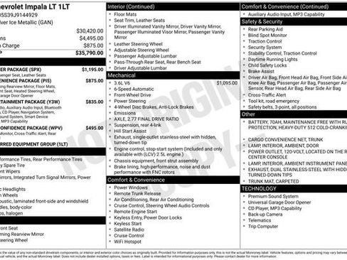 Used 2018 Chevrolet Impala LT w/ LT Leather Package image 28