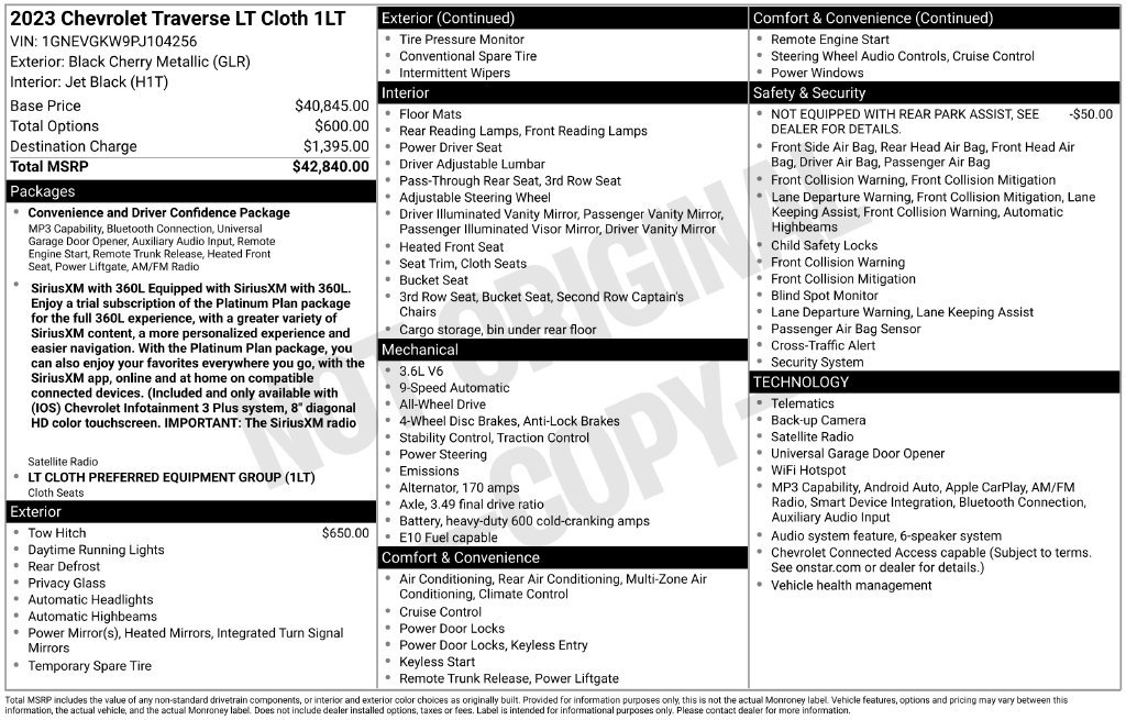 Used 2023 Chevrolet Traverse LT AWD/4WD image 10