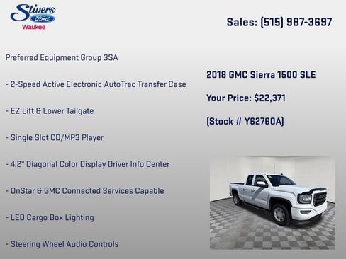 Used 2018 GMC Sierra 1500 SLE w/ Elevation Edition AWD/4WD image 22