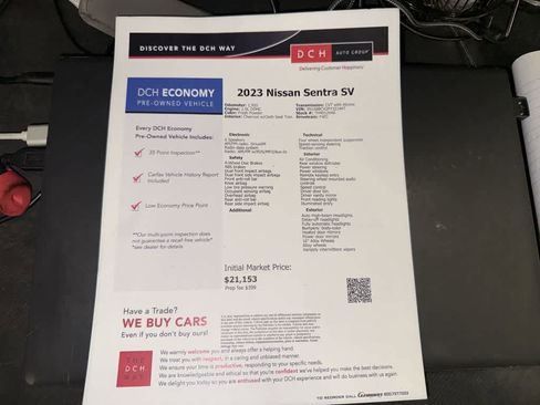 Used 2023 Nissan Sentra SV w/ All-Weather Package FWD image 13