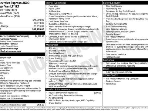 Certified 2024 Chevrolet Express 3500 LT w/ LT Preferred Equipment Group image 6