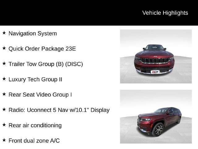 Used 2023 Jeep Grand Cherokee L Limited w/ Rear Seat Video Group I AWD/4WD image 13