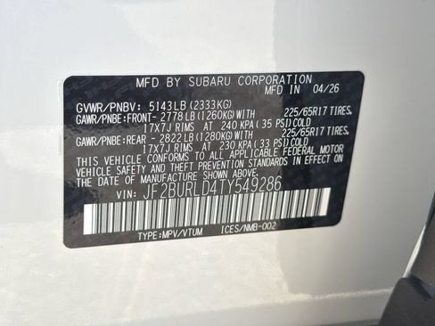 New 2026 Subaru Outback Wilderness w/ Wilderness Package AWD/4WD image 31