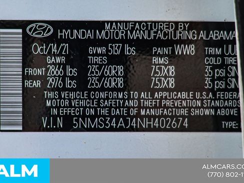 Used 2022 Hyundai Santa Fe SEL w/ Convenience + Premium Package FWD image 48