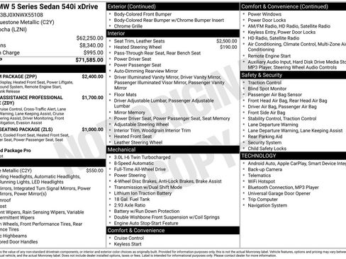 Used 2022 BMW 540i xDrive w/ Premium Package image 38