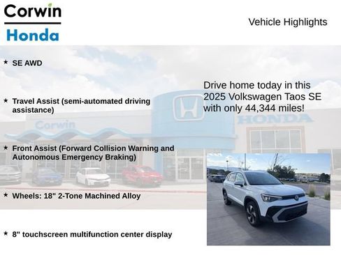 Used 2025 Volkswagen Taos SE AWD/4WD image 6
