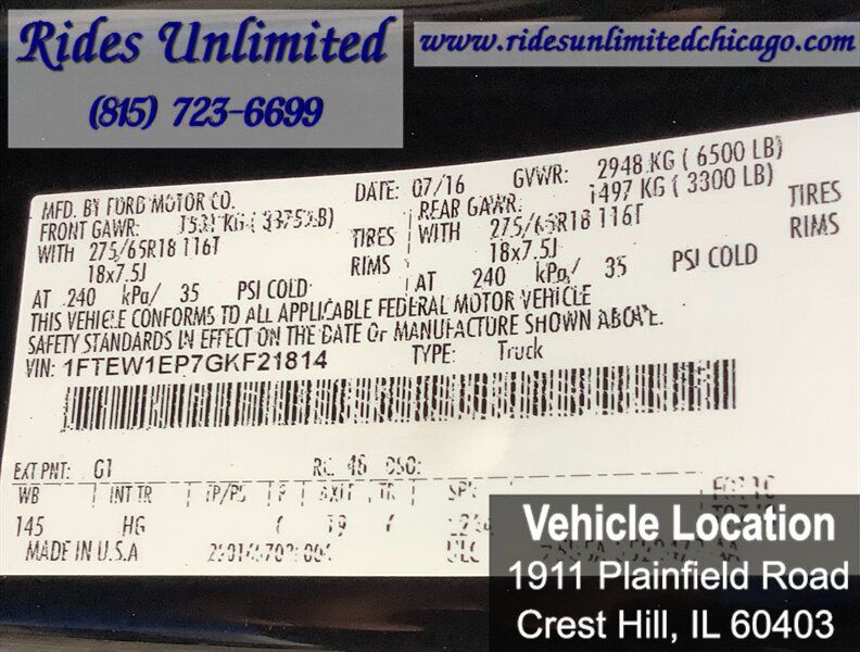 Used 2016 Ford F150 Lariat w/ Equipment Group 501A Mid AWD/4WD image 34