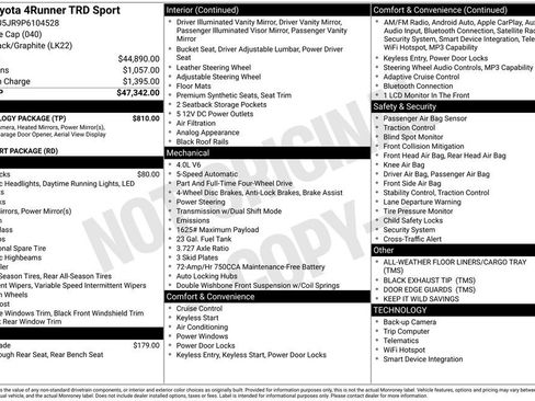 Used 2023 Toyota 4Runner TRD Sport w/ Technology Package AWD/4WD image 6