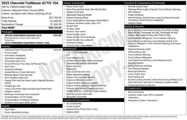 Used 2025 Chevrolet TrailBlazer ACTIV w/ Driver Confidence Package FWD image 31