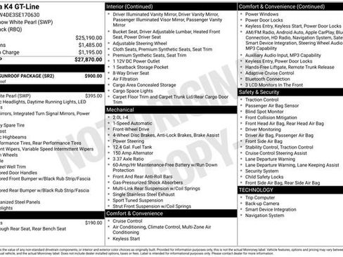 New 2025 Kia K4 GT-Line w/ GT-Line Sunroof Package image 15