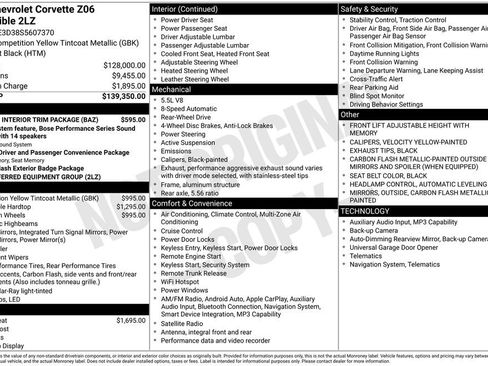 Used 2025 Chevrolet Corvette Z06 w/ Stealth Interior Trim Package image 2