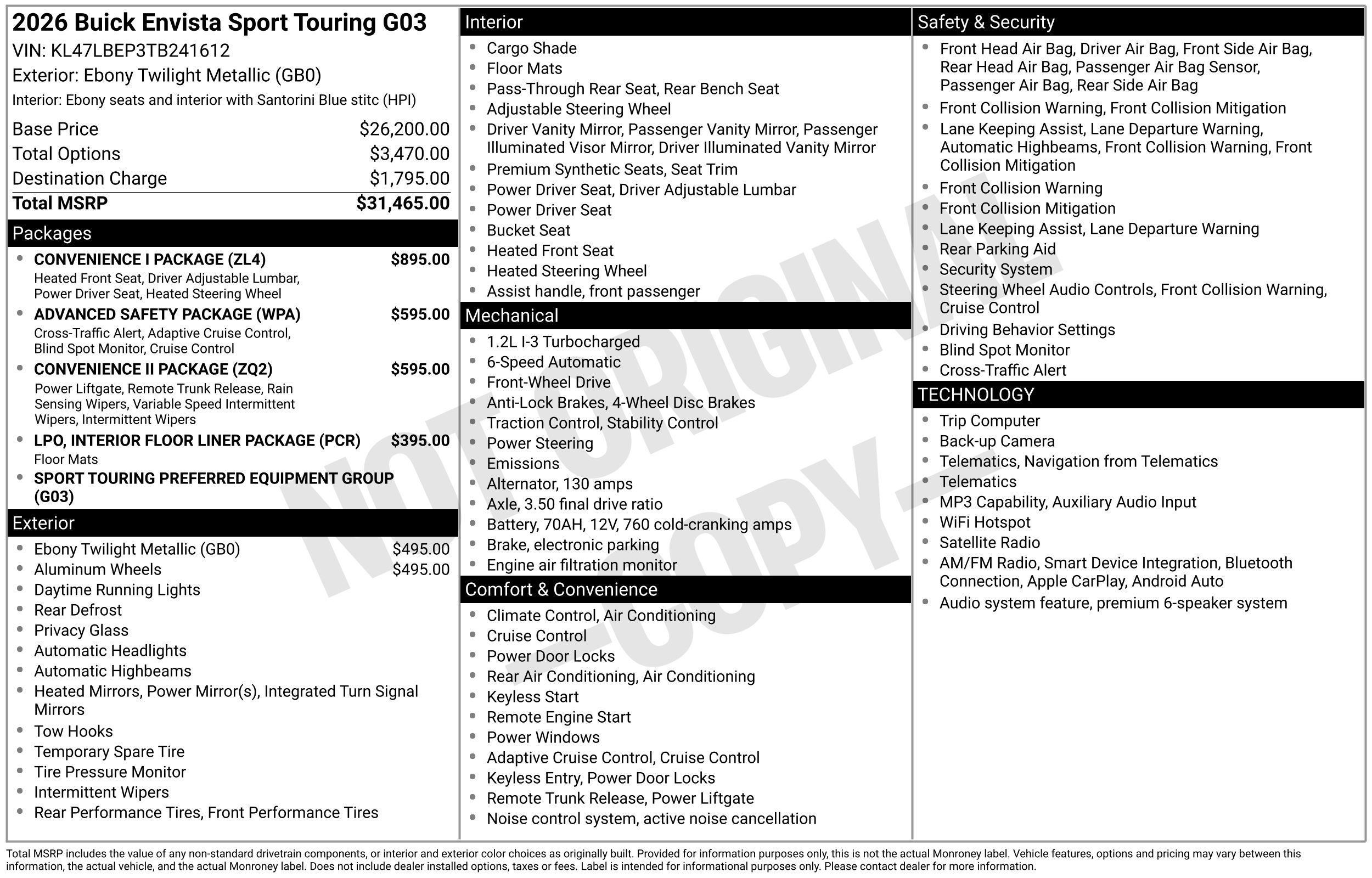 New 2026 Buick Envista Sport Touring w/ Convenience I Package FWD image 41