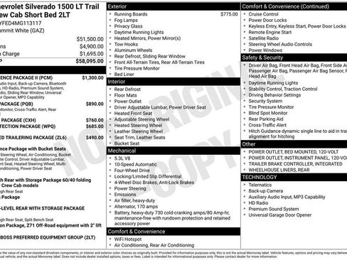 Used 2021 Chevrolet Silverado 1500 LT Trail Boss w/ Convenience Package II AWD/4WD image 10
