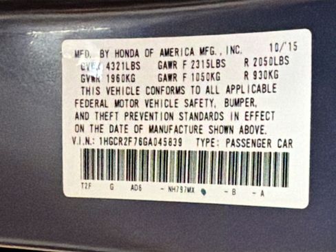 Used 2016 Honda Accord EX image 12