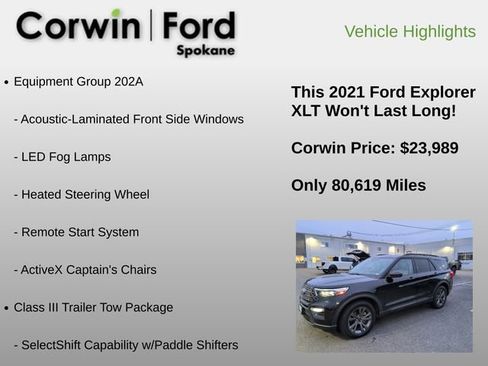 Used 2021 Ford Explorer XLT w/ Equipment Group 202A image 6