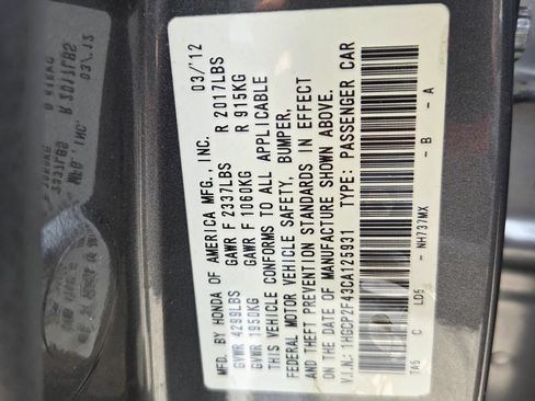Used 2012 Honda Accord LX image 9