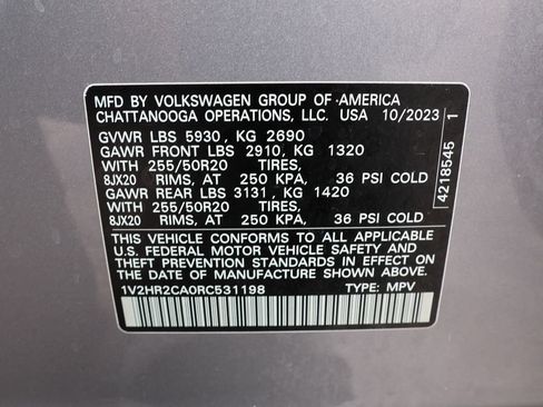 Certified 2024 Volkswagen Atlas SE AWD/4WD image 43