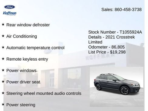 Used 2021 Subaru Crosstrek 2.5i Limited w/ Moonroof Package 1 AWD/4WD image 10