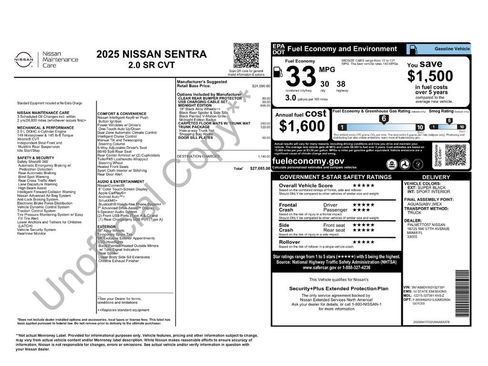Used 2025 Nissan Sentra SR w/ Midnight Edition FWD image 10