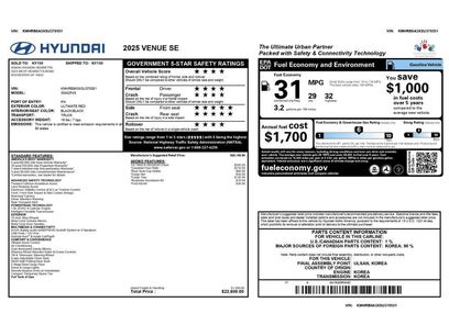 Used 2025 Hyundai Venue SE