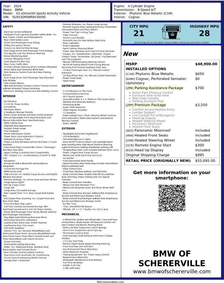 Certified 2024 BMW X3 xDrive30i w/ Premium Package AWD/4WD image 3