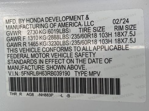 Certified 2024 Honda Odyssey EX-L image 42