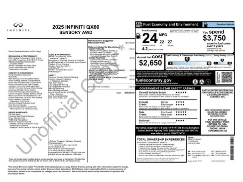 Certified 2025 INFINITI QX60 Sensory w/ Vision Package image 9