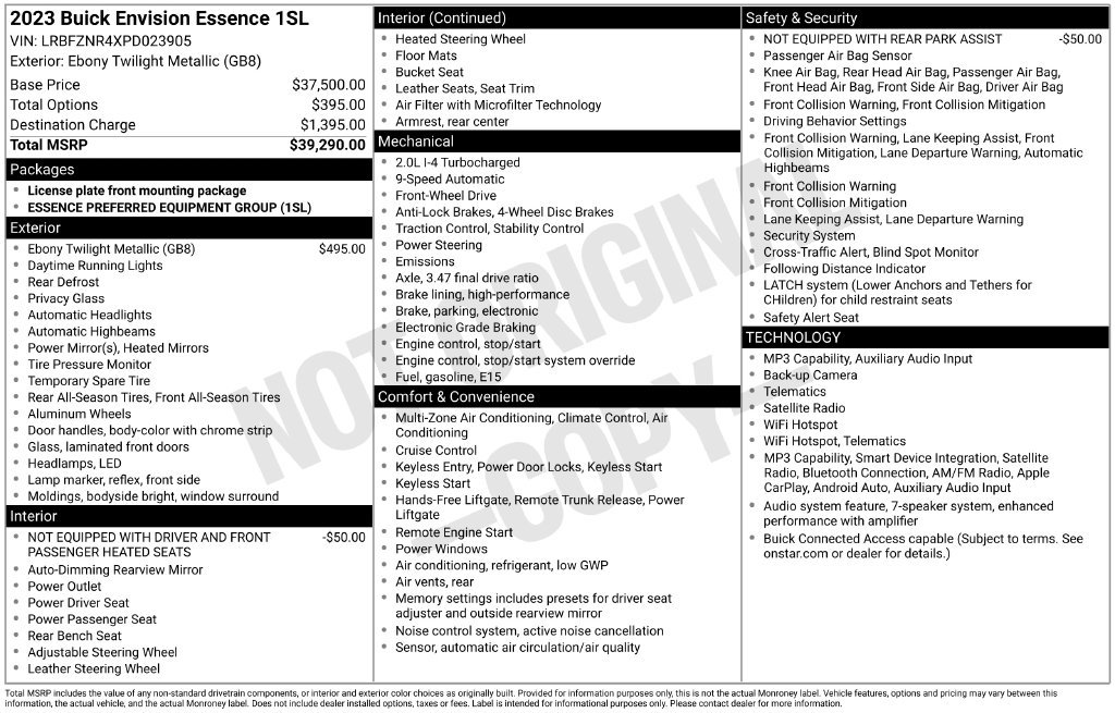 Used 2023 Buick Envision Essence FWD image 28