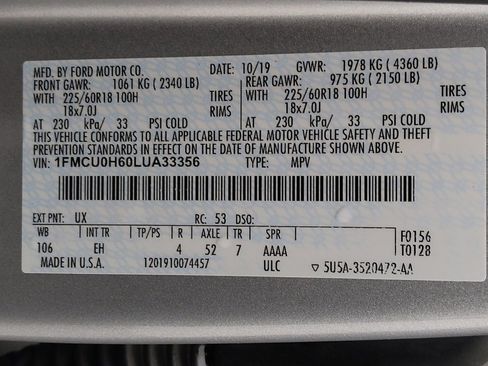 Used 2020 Ford Escape SEL FWD image 33