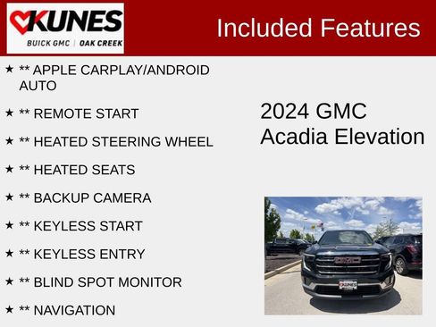 Used 2024 GMC Acadia Elevation AWD/4WD image 2