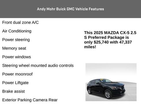 Used 2025 MAZDA CX-5 AWD 2.5 S w/ Preferred Package image 8