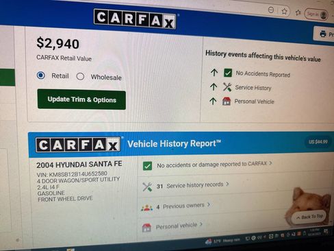 Used 2004 Hyundai Santa Fe 2WD image 3