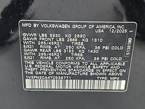 New 2026 Volkswagen Atlas SEL Premium R-Line AWD/4WD image 36