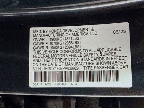 Certified 2023 Honda Accord EX image 43