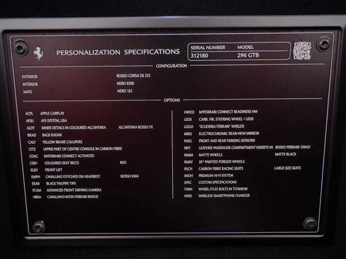 Certified 2024 Ferrari 296 GTB RWD image 29