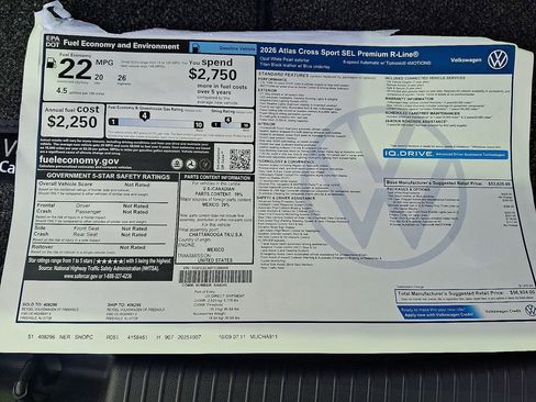 New 2026 Volkswagen Atlas Cross Sport SEL Premium R-Line AWD/4WD image 18