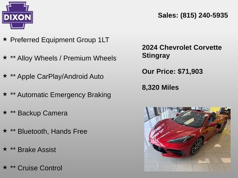 Used 2024 Chevrolet Corvette Stingray Convertible w/ 1LT RWD image 4