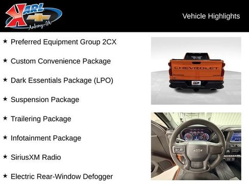 Certified 2021 Chevrolet Silverado 1500 Custom Trail Boss w/ LPO, Dark Essentials Package AWD/4WD image 2
