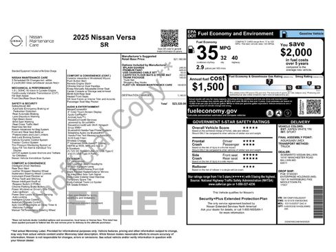 Used 2025 Nissan Versa SR w/ Trunk Package FWD image 6